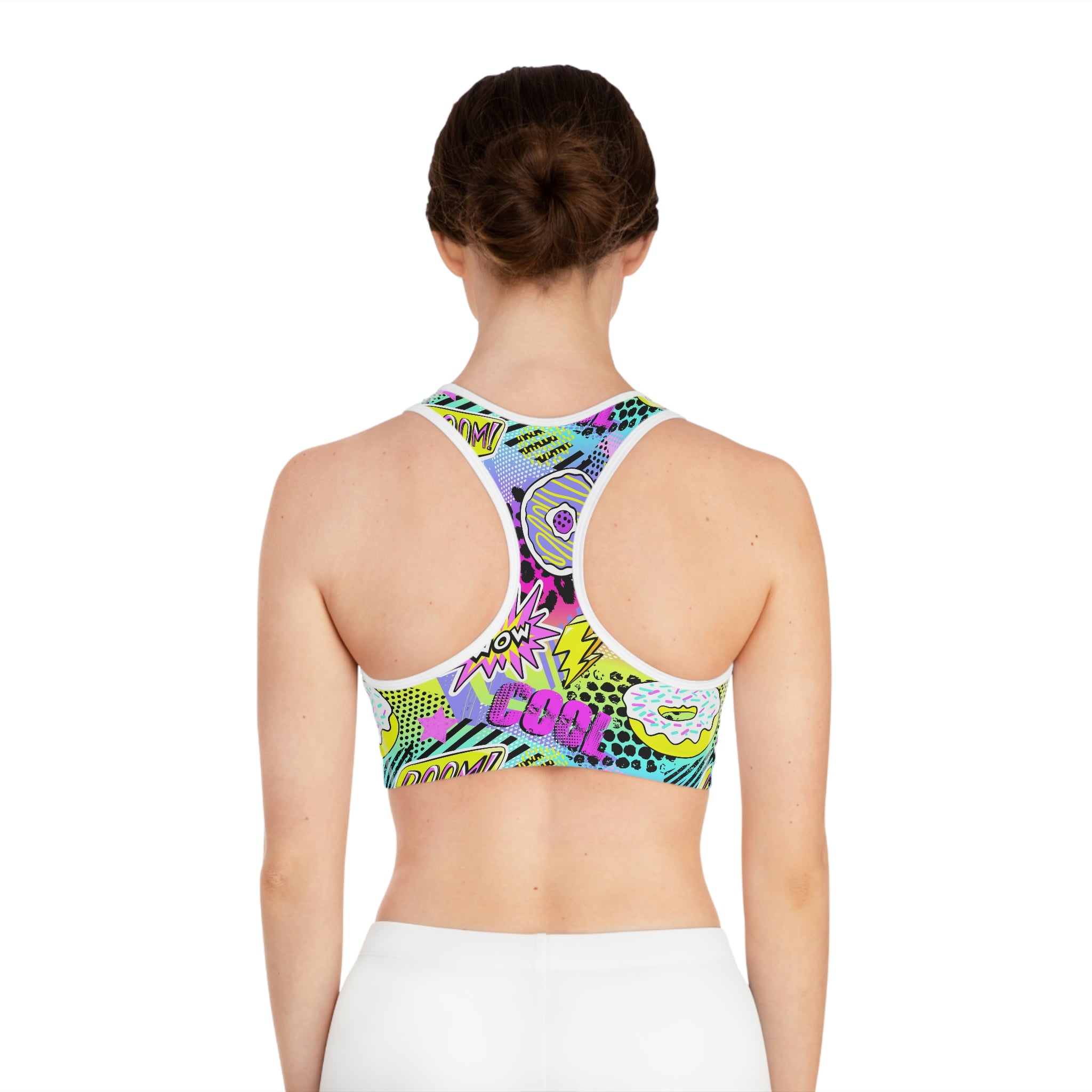 Pop Art Girl Power Sports Bra